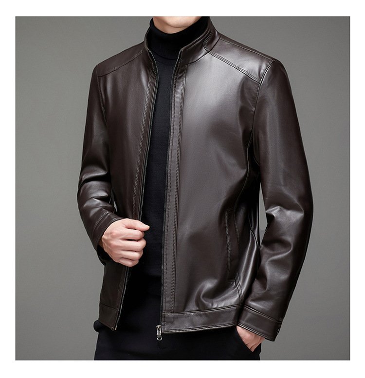 Jaqueta de couro masculina Jaqueta de couro masculina